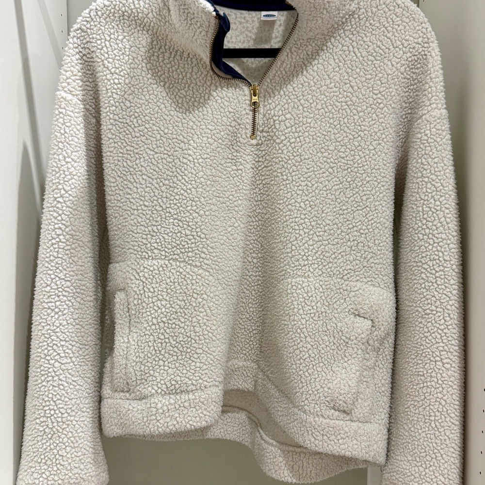 Old navy-Cozy Sherpa Half-Zip Pullover Jacket - White